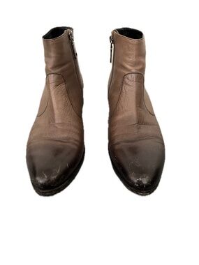 Prada Brown Leather Ombré Pointed Toe Ankle Boots 36.5